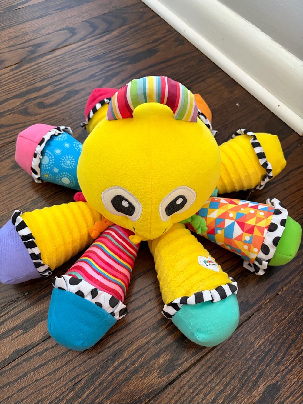 Lamaze Colorful Yellow Octopus Plush Baby Toy - Multi-Color Sensory Tentacles